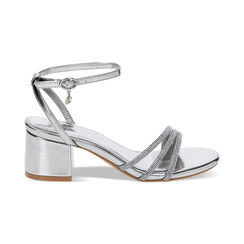 Sandalo donna argentato chic, tacco 5,5 cm, Primadonna, 252770377LPARGE035, 001 preview
