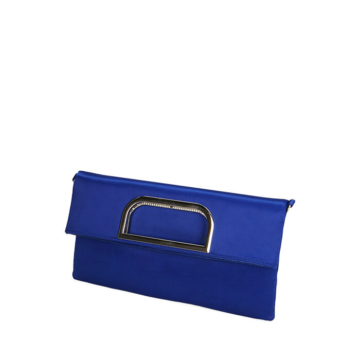 Pochette in Seta Rosa e Blu Motivo Ceramica Siciliana | Silvio Fiorello