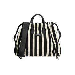 Borsa a mano donna nera e panna in canvas, Primadonna, 25F500906CANEPAUNI, 001 preview