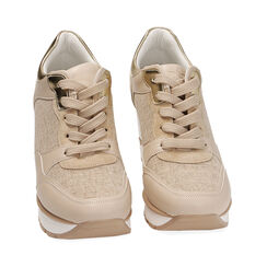 Sneakers beige, zeppa 8,5 cm, Primadonna, 212816630EPBEIG036, 002 preview