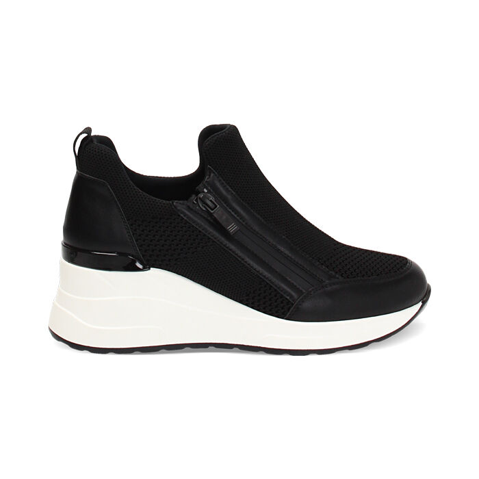 Slip-on femme noire en tissu, Primadonna, 252850903TSNERO035