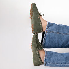 Mocassini verdi in camoscio, Primadonna, 27Z104308CMVERD036, 002 preview