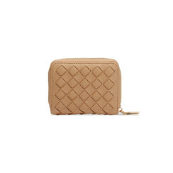 Portafoglio donna beige intrecciato piccolo, Primadonna, 255700506EIBEIGUNI, 003 preview