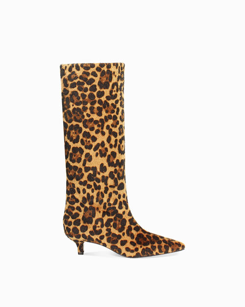 Bottes l&eacute;opard en fa&ccedil;on poulain avec talon de 4,3 cm, LEOPARD