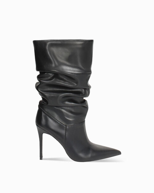 ZAPATOS BOTAS CA&Ntilde;A CORTA SINTETICO NERO, BLACK