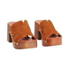 WOMEN SHOES CLOG SUEDE COGN, Primadonna, 254990101CMCOGN035, 002 preview