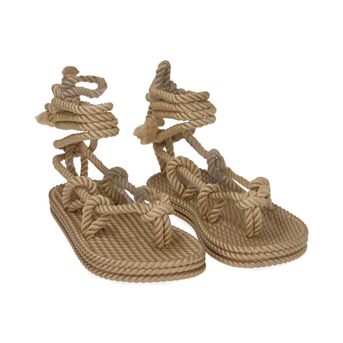 Sandali mare beige in tessuto | Primadonna Collection