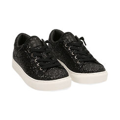 Sneakers noires glitter, FIN DE COLLECTION, 162600308GLNERO036, 002 preview