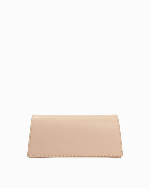 Pochette beige con tracolla removibile, BEIGE