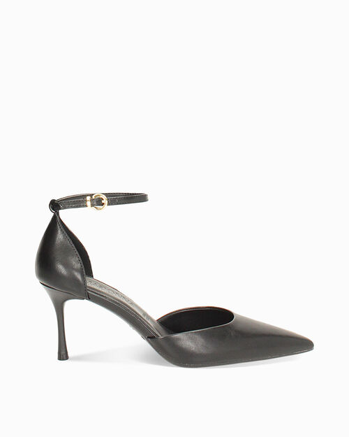 D&eacute;collet&eacute; open shank nere con tacco di 7,5 cm, BLACK