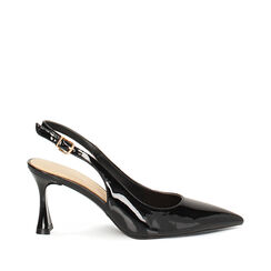 D&eacute;collet&eacute; slingback nere tacco 7,5 cm, Scarpe, 272141101VENERO036, 001a
