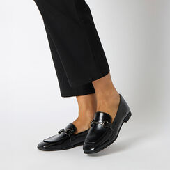 Mocassini neri lucidi con suola in gomma, Primadonna, 264963511EUNERO037, 002 preview