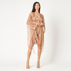 Poncho donna rosa oro in tessuto laminato, Primadonna, 25B450208TSRAORUNI, 002a