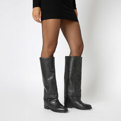 Stivali in pelle nera cavallerizzi, Primadonna, 26N515049PENERO040, 002 preview