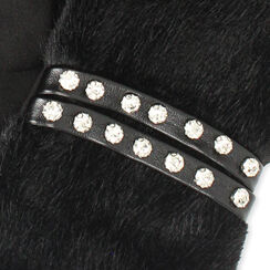 ACCESSORIES GLOVES FUR NERO, 24B424533FUNEROUNI, 002a
