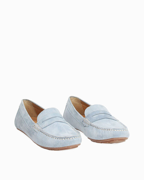 Mocassini in camoscio celesti, LT BLUE