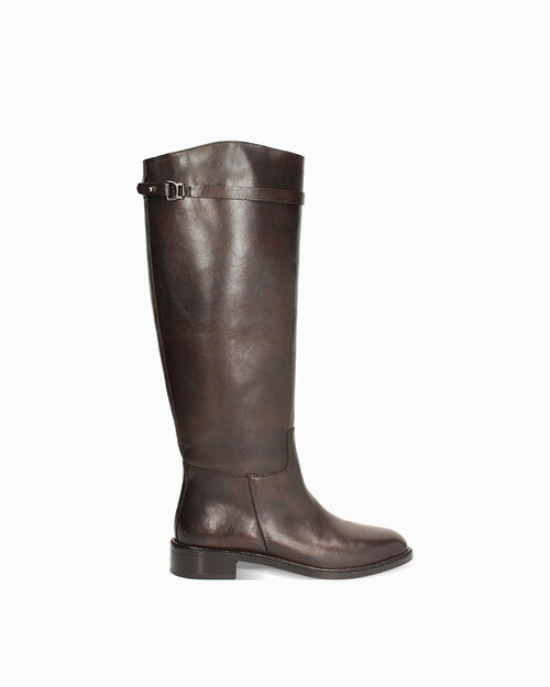 Botas marr&oacute;n oscuro con hebilla elegante, DK BROWN