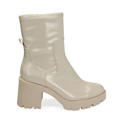 Ankle boots panna in naplak, tacco 8,5 cm, Primadonna, 22N323189NPPANN036, 001 preview