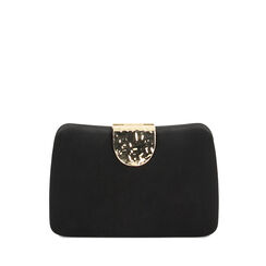 Clutch nera in tessuto, 235102831LYNEROUNI, 001a