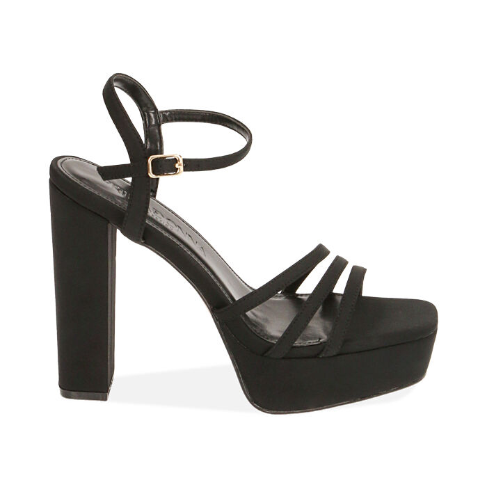 Sandali donna neri in lycra tacco 12 cm Primadonna Collection
