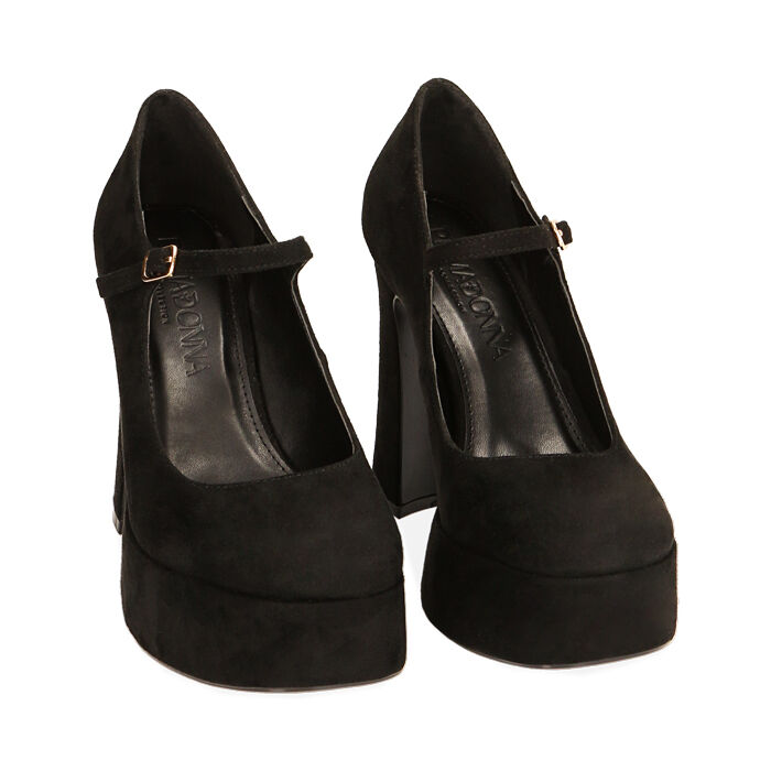 Decollete donna platform nere in microfibra tacco 11 5 cm Primadonna Collection