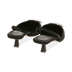 Slingback nere in lycra, tacco 4,5 cm , Primadonna, 192139301LYNERO036, 004 preview