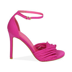 Sandales en lycra fuchsia, talon 10,5 cm , Primadonna, 192131028LYFUCS036, 001 preview