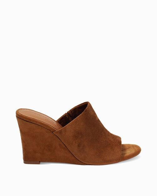 Mules open toe cognac tacco 10,5 cm, COGNAC