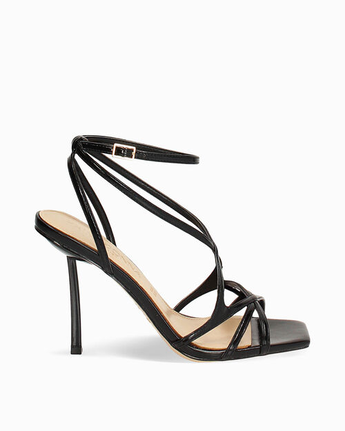WOMEN SHOES SANDAL SYNTHETIC GLOSSY NERO, BLACK