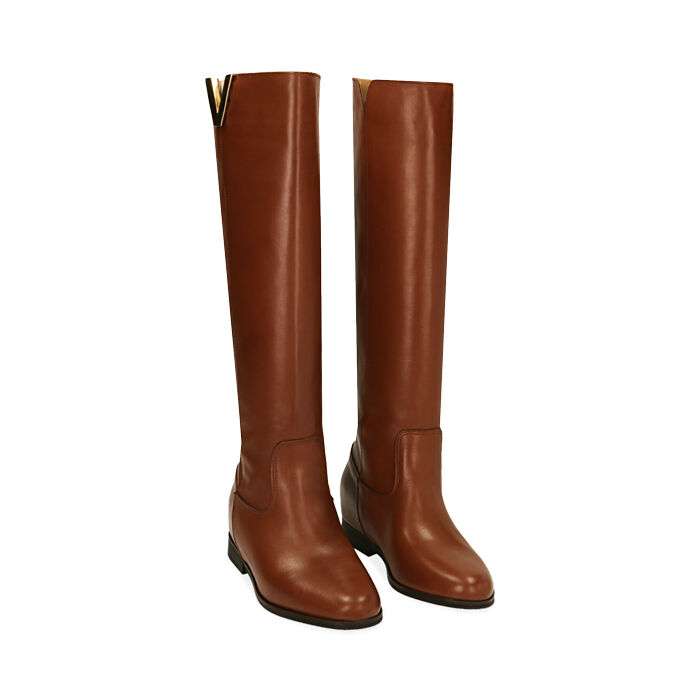 Bottes femme cuir top cognac