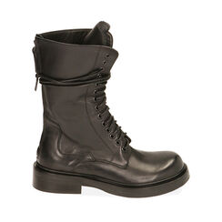 Botas  militares de cuero negro, 205317427PENERO036, 001a