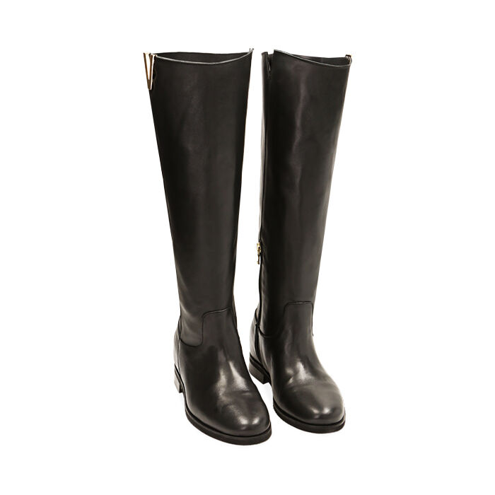 Bottes compens es noires en cuir Primadonna Collection