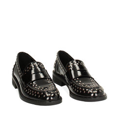 Mocasín negro con tachuelas, Primadonna, 243066660ABNERO036, 002a