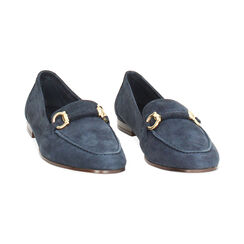 Mocassin bleu en daim, Chaussures, 257725525CMBLUE036, 003 preview