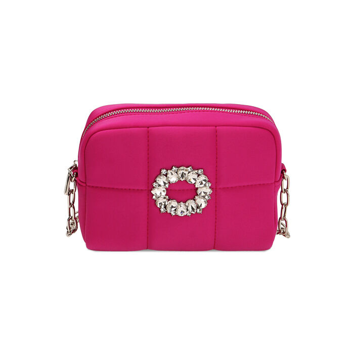 Borsa a tracolla gioiello fucsia in tessuto, Primadonna, 215124664LYFUCSUNI
