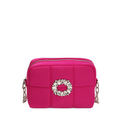 Borsa a tracolla gioiello fucsia in tessuto, Primadonna, 215124664LYFUCSUNI, 001a