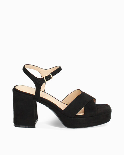 WOMEN SHOES SANDAL MICROFIBER NERO, BLACK