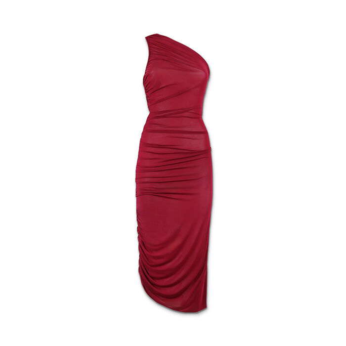Vestido de mujer burdeos en tela, Primadonna, 25C924421TSBORDM