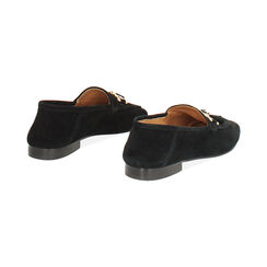 Mocassini in camoscio nero con soletta in pelle, Primadonna, 26N108006CMNERO039, 004 preview