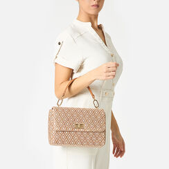 Mini bag donna cognac-beige in raffia, Primadonna, 255125664RFCOBEUNI, 002a