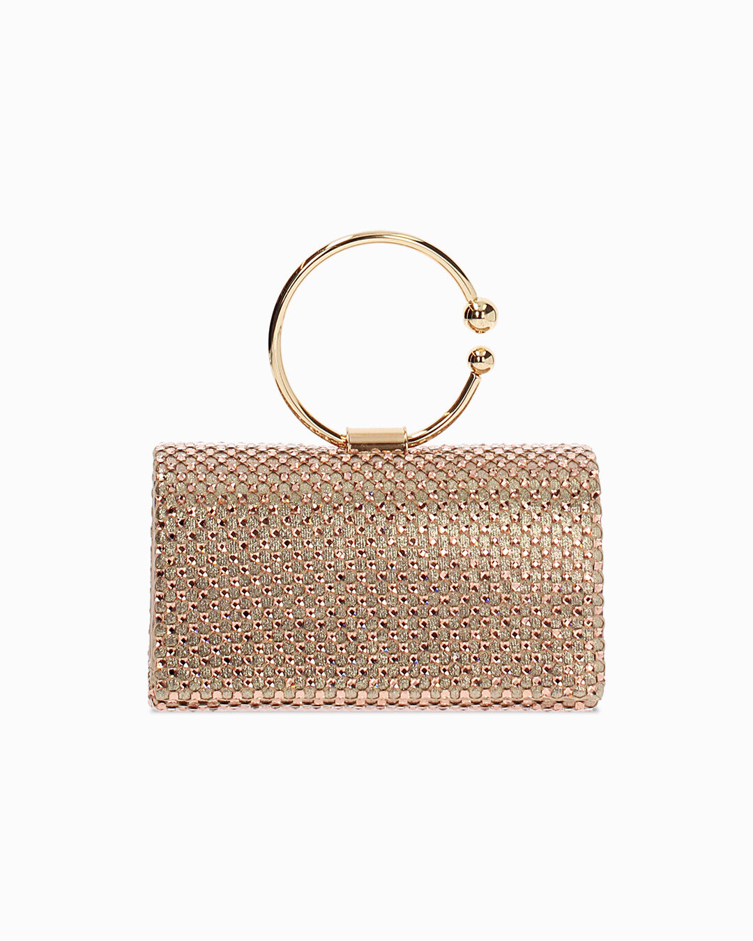 Mini bag rosa-oro con pietre