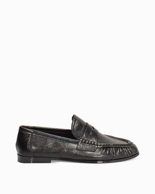 Shiny black loafers, BLACK