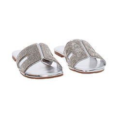 Sandaletto con tomaia laminata in strass color argento, Primadonna, 254933971LPARGE035, 002 preview