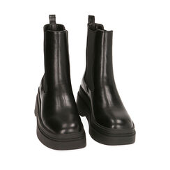 Chelsea boots platform neri, tacco 7 cm , Primadonna, 20N310101EPNERO039, 002a