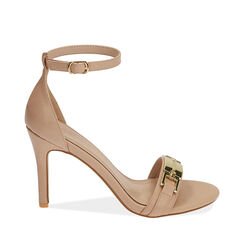 Sandali nude con staffa, tacco 9,5 cm , Primadonna, 192113602EPNUDE036, 001a