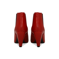 Chelsea Boots rossi in vera pelle, tacco a cono 9 cm, Primadonna, 12D613910VIROSS037, 003 preview