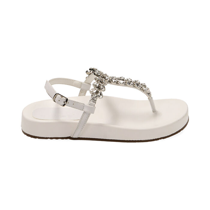 Sandali infradito gioiello bianchi, Primadonna, 214920601EPBIAN036