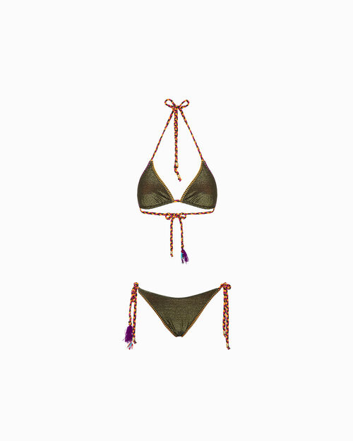 Bikini verde con glitter, GREEN