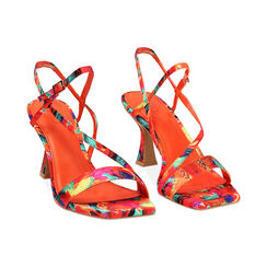 Sandalo donna multicolor-arancio in raso, tacco 7,5 cm, Primadonna, 252164805RSMUAR035, 003 preview