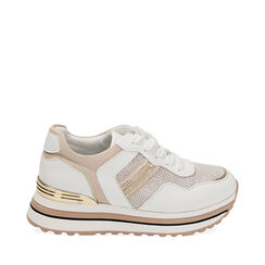 Sneakers beige, suola 5 cm, 212835023EPBEIG035, 001a